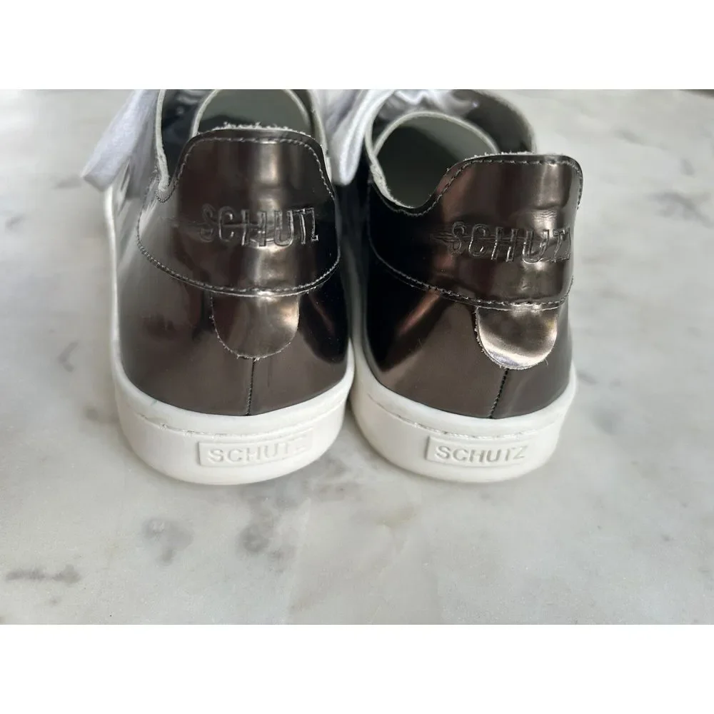 Schutz GIRL‎ POWER Copper Metallic Sneakers Women's 8 NORDSTROM $138 Rare